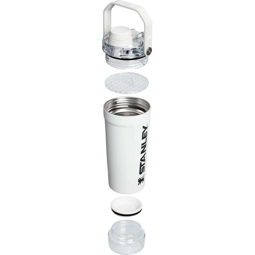 Stanley Activate - Botella agitadora acero inoxidable aislada, almacenamiento de base y tapa de flujo rápido