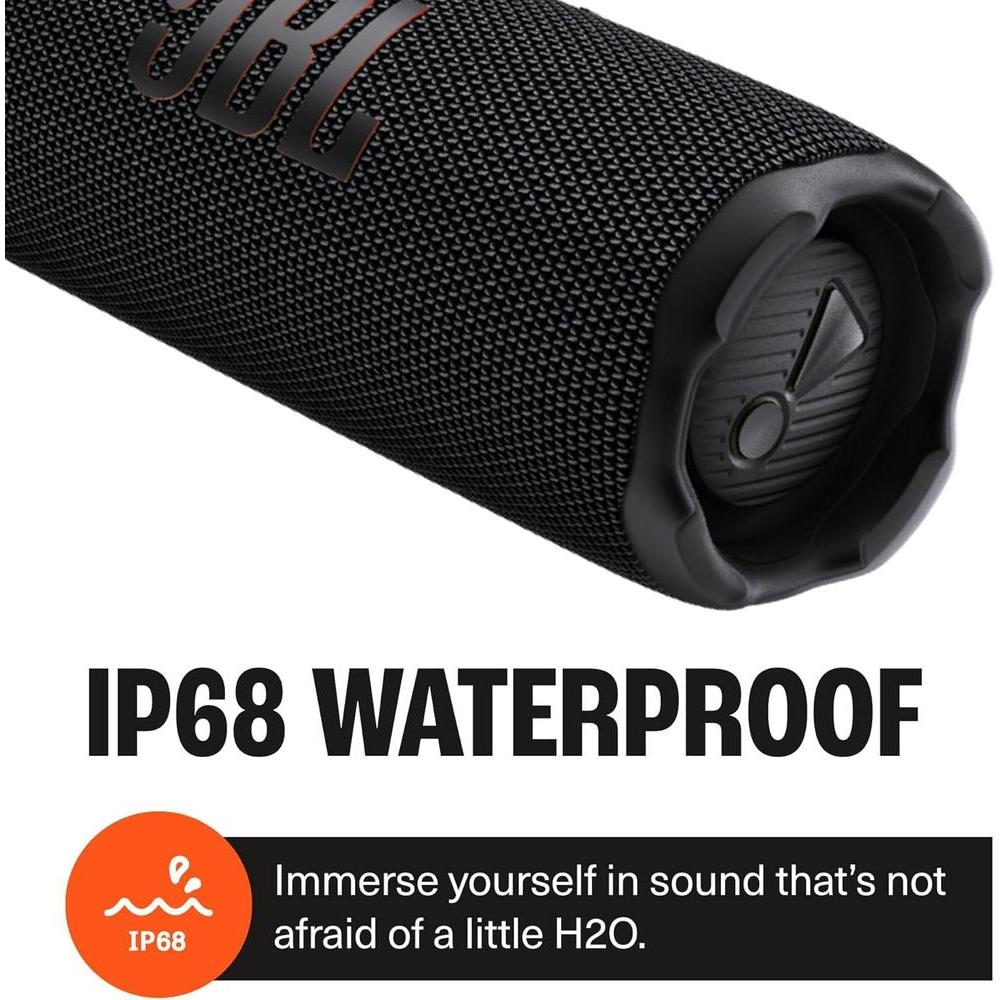 Altavoz Bluetooth JBL Flip 7 con funda protectora Divvi! para sonido potente y resistencia a agua, polvo y caídas