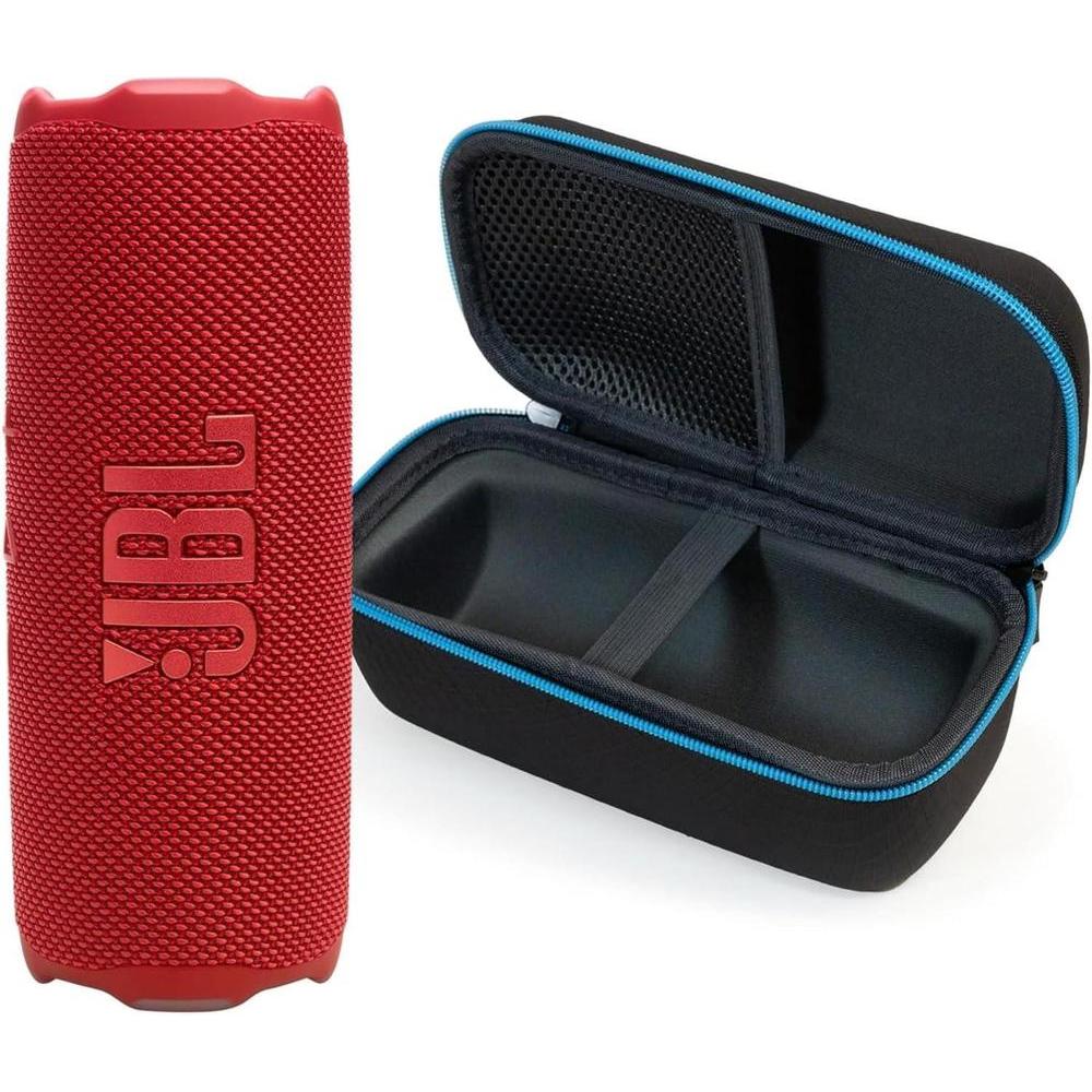 JBL Flip 7 (Red) + Bundle with divvi! Protective Hardshell Case (Black)
