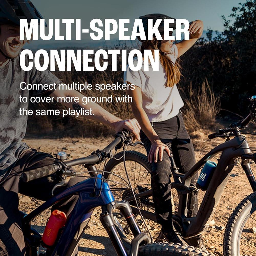 JBL Flip 7 Bluetooth Rojo con funda protectora divvi!, sonido potente, impermeable, resistente al polvo y golpes, tecnología AI Sound Boost
