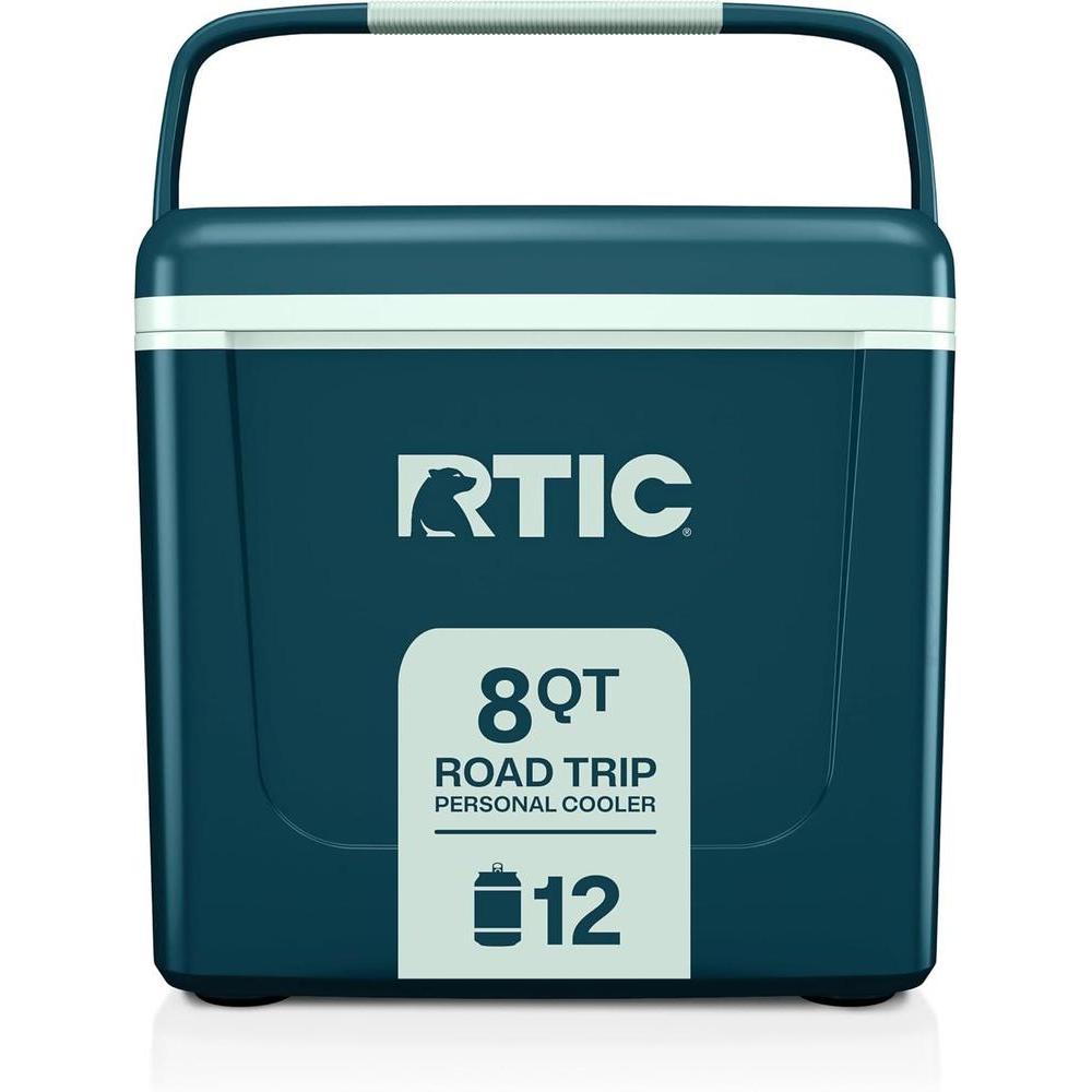 RTIC 8 QT Road Trip Personal Cooler, Small, Compact, Insulated, Portable Ice Chest Box for Food, Drink, Beverage, Beach, Camping, Picnic, Fishing, Boat, 12-Can Capacity