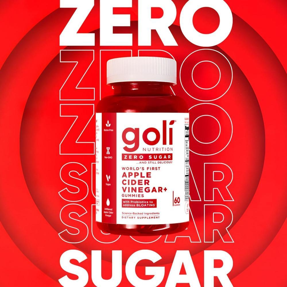 Goli Gummies: Vinagre de Manzana sin Azúcar con Vitamina B12 y Probióticos - Veganas, Keto y Sin Gluten