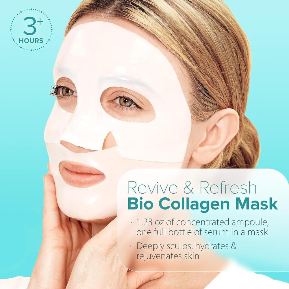 Mascarilla Facial De Bio Colágeno Con 7 Péptidos, Ácido Hialurónico, Niacinamida Y Más, Paquete De 4, Hidratante Y Reafirmante