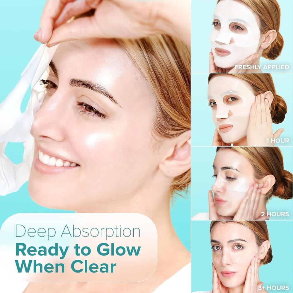 Mascarilla Facial De Bio Colágeno Con 7 Péptidos, Ácido Hialurónico, Niacinamida Y Más, Paquete De 4, Hidratante Y Reafirmante