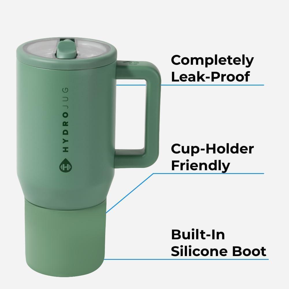 HydroJug Botella de agua infantil aislada, resistente con popote, asa y diseño a prueba de fugas, ideal para toda ocasión