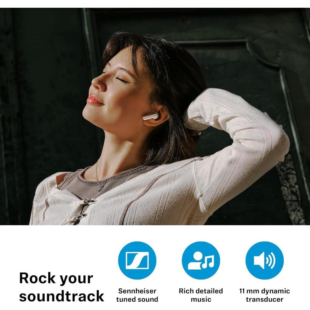 Sennheiser ACCENTUM, auriculares inalámbricos abiertos con diseño dinámico, Bluetooth 5.3, IPX4 y 28 horas de batería