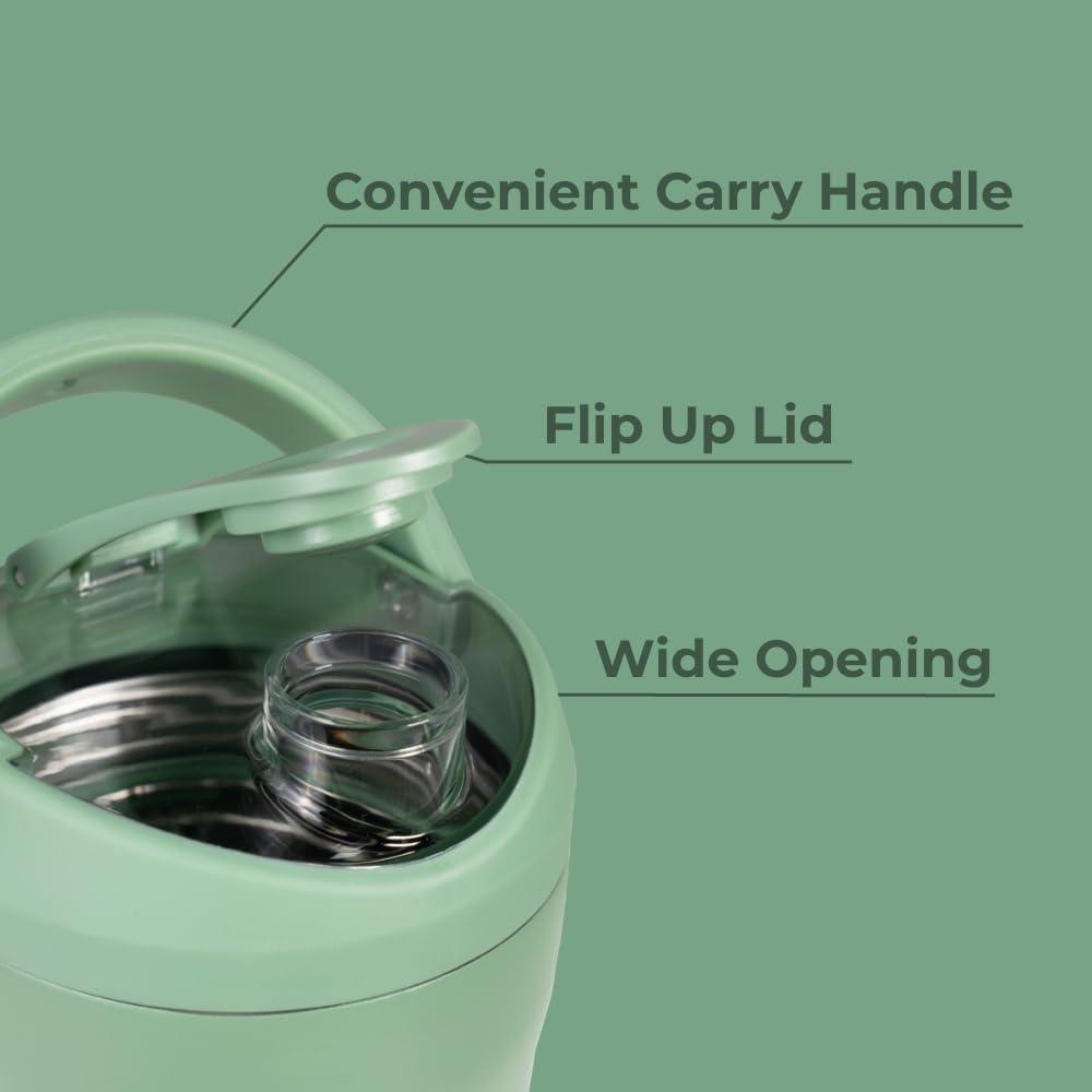 HydroJug Coctelera de acero inoxidable aislada a prueba de fugas y sin BPA con rejilla de mezcla silenciosa