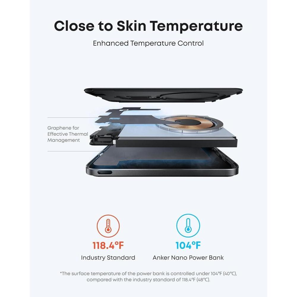 Anker Nano Power Bank con Batería Inalámbrica de Carga Magnética, Compatible con MagSafe, Certificado Qi2, Diseño Ergonómico