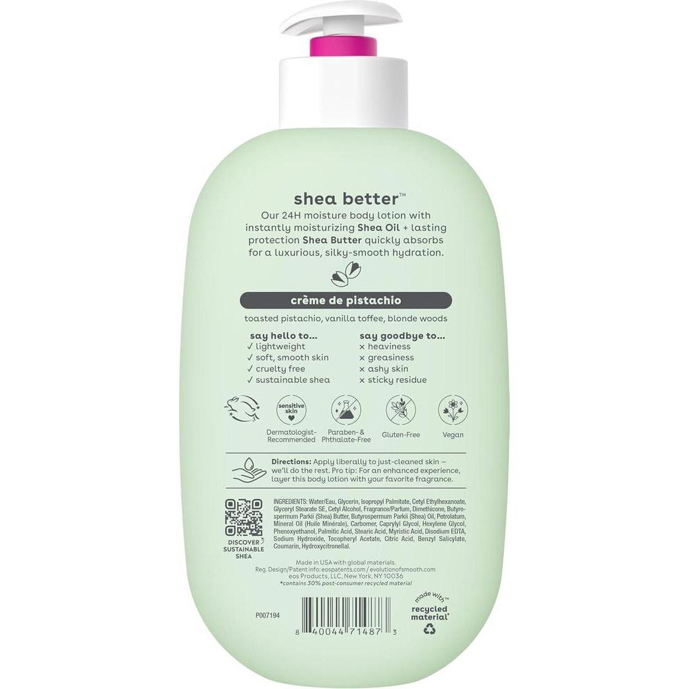 Eos Loción Shea Better Pistacho Hidratante 24h Ligera Vegana 473ml