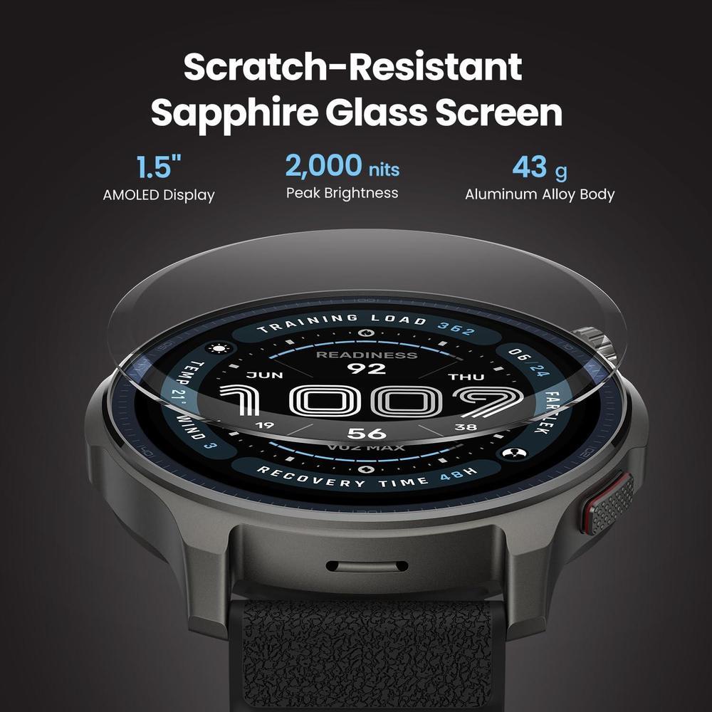 Amazfit Balance 2 - Reloj inteligente con cristal de zafiro, GPS de doble banda, batería de 21 días y múltiples modos deportivos