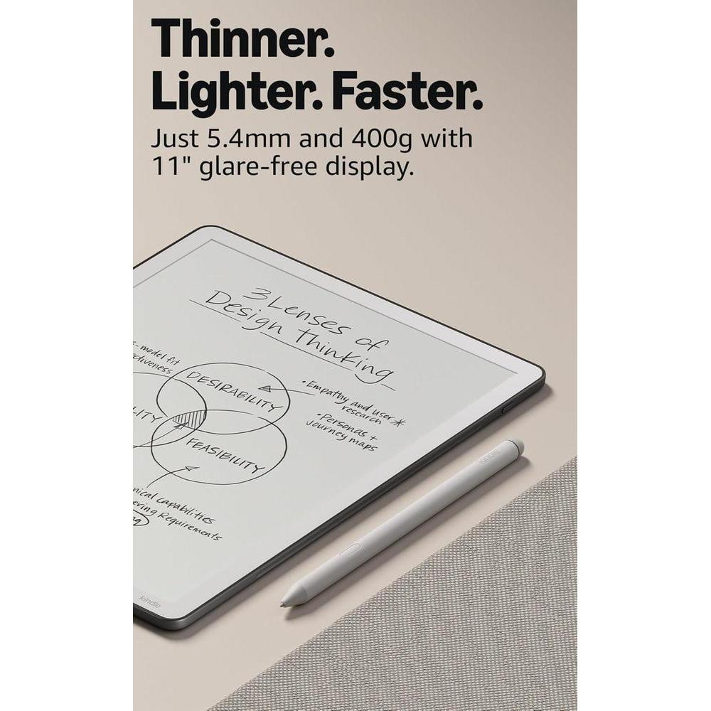Amazon Kindle Scribe 64GB, pantalla tipo papel con luz frontal, más delgado, ligero y rápido. Incluye lápiz premium - Grafito