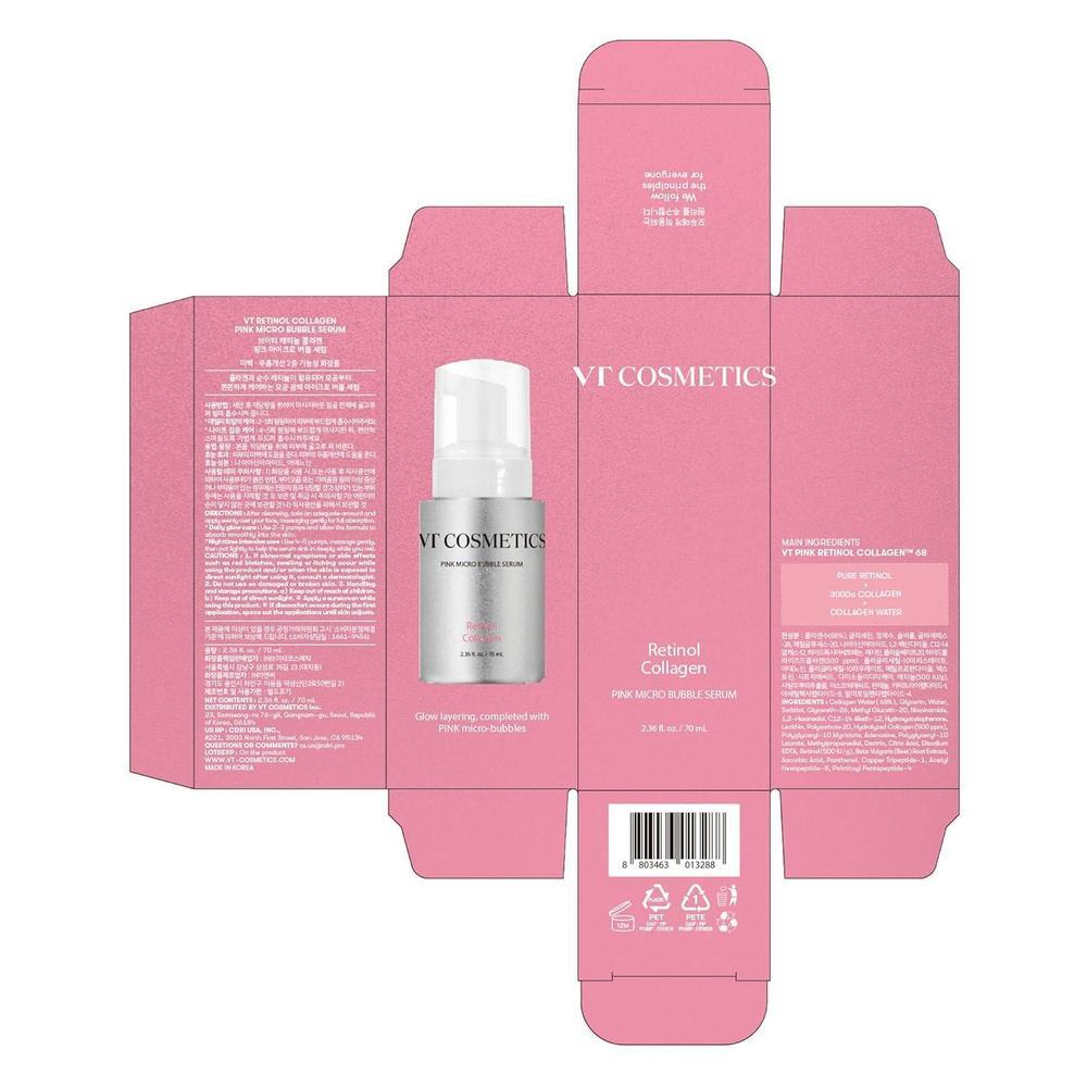 Suero Facial Bubble Serum Colágeno Retinol 70ml VT COSMETICS