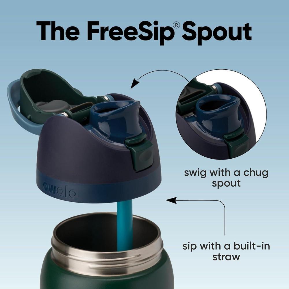 Botella de agua Owala FreeSip de acero inoxidable aislada, con sorbete, libre de BPA, ideal para deportes y viajes
