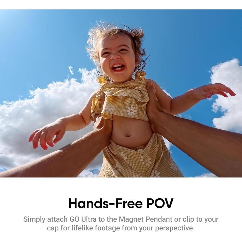 Insta360 GO Ultra - Cámara de Vlogs 4K portátil, manos libres, con sensor avanzado y duración de batería extendida para deporte y aventuras