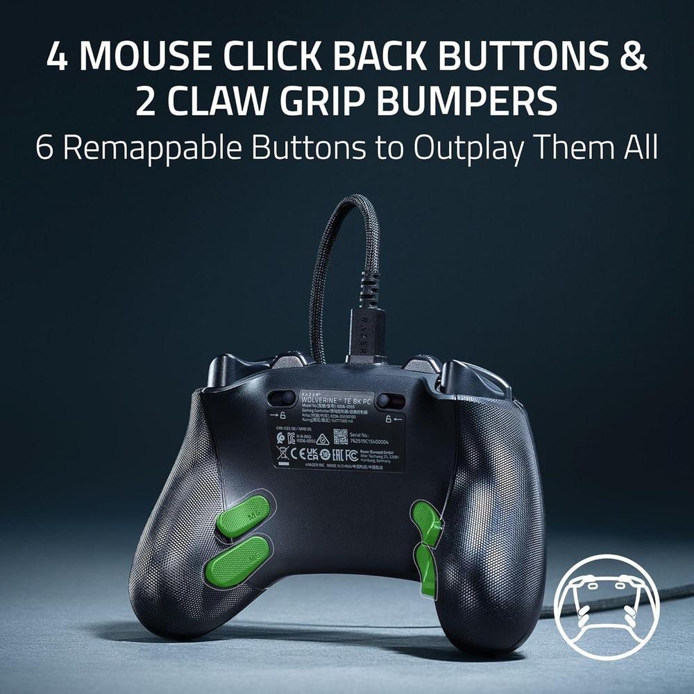 Razer Wolverine V3 Tournament Edition Gaming Controller con TMR Thumbsticks intercambiables y diseño ergonómico de 6 botones