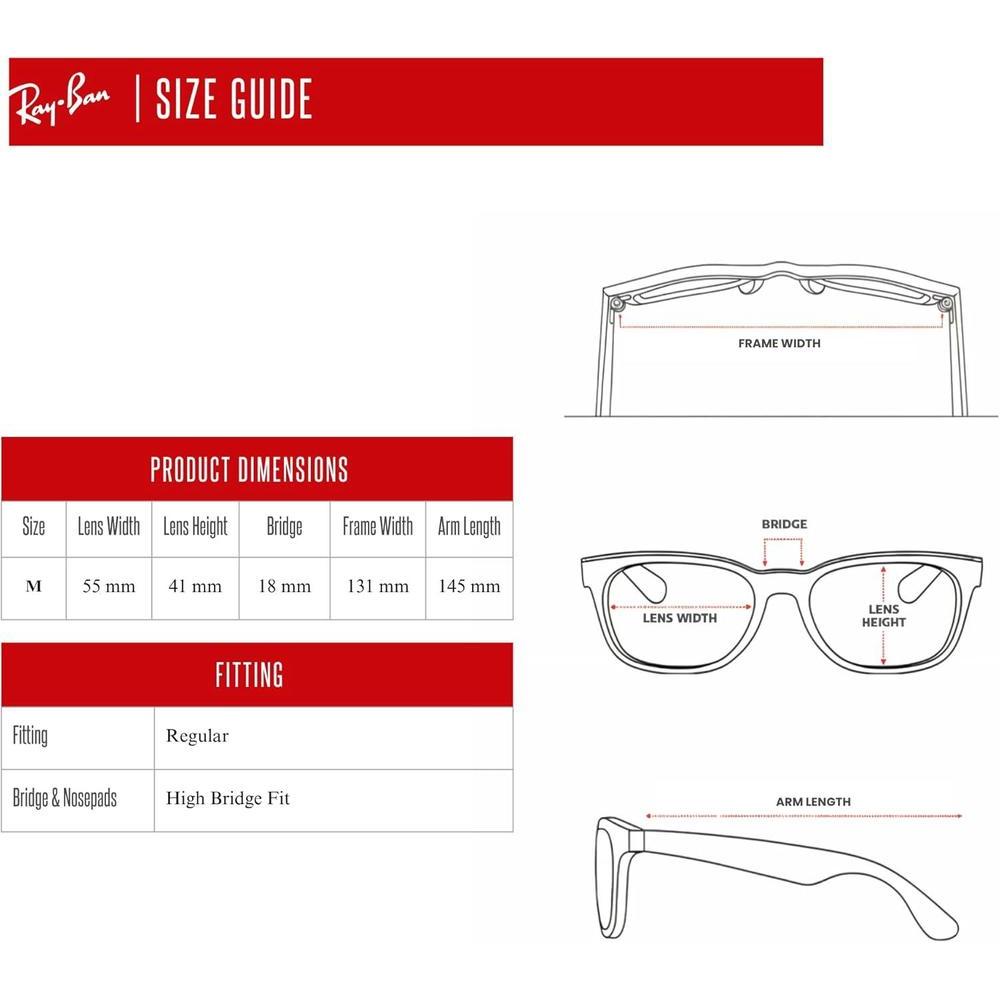 Ray-Ban RB2132 - Lentes de sol cuadrados WAYFARER para hombres y mujeres con kit de gafas diseñador iWear