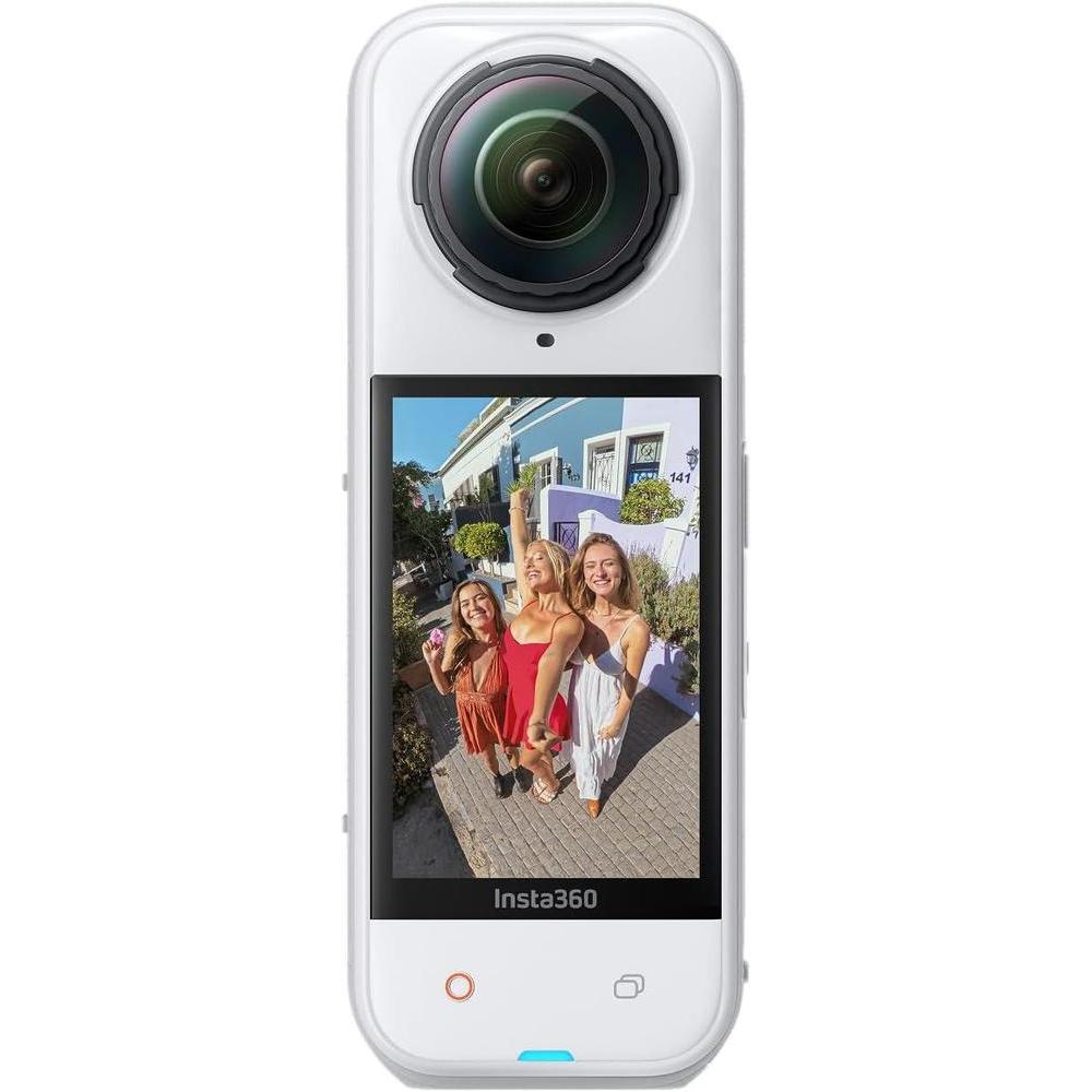 Insta360 X5 Starter Bundle Satin White - Waterproof 8K 360° Action Camera, Leading Low Light, Invisible Selfie Stick Effect, Rugged & Replaceable Lens, 3-Hour Battery, Clear Audio, Stabilization