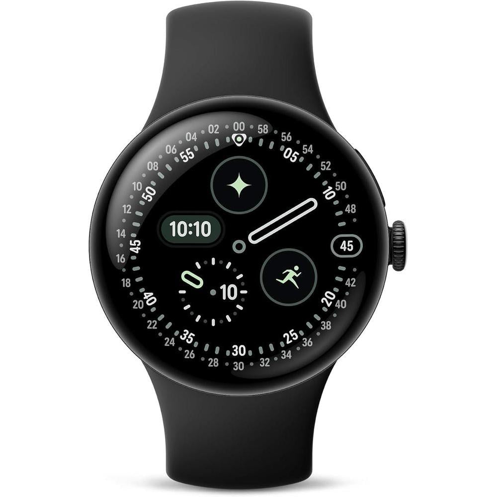 Google Pixel Watch 4 (41mm) - Android Smartwatch with Heart Rate and Sleep Tracking - 30-Hour Battery - Fitness Tracking - Google AI - Matte Black Aluminum Case - Obsidian Active Band - Wi-Fi