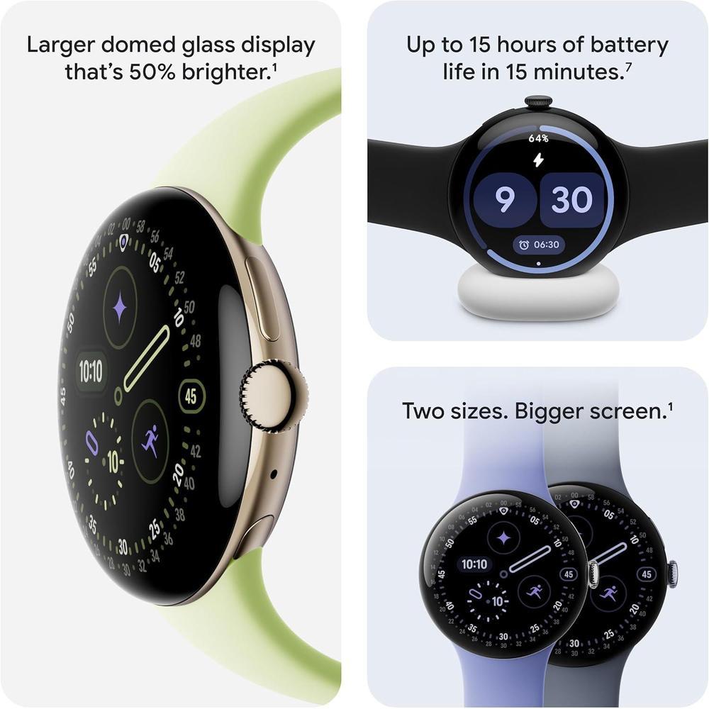 Google Pixel Watch 4 - Smartwatch Android Con Seguimiento De Salud, Batería De 30 Horas, AI De Google, Banda Obsidiana, Wi-Fi