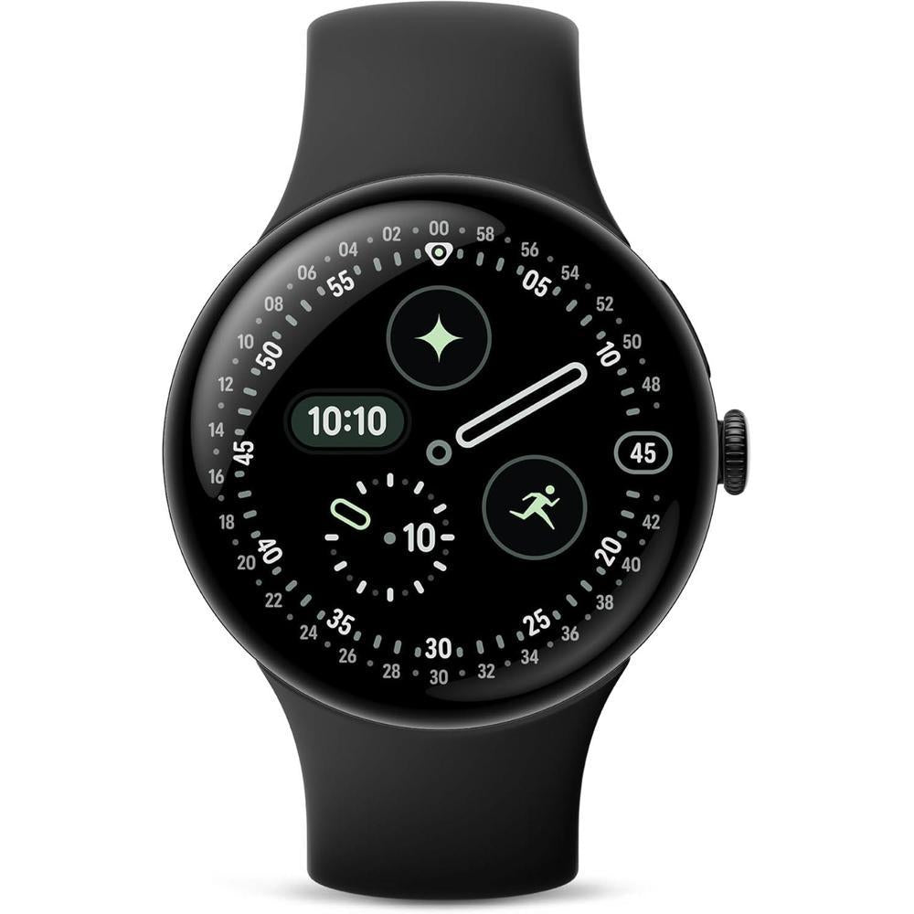 Google Pixel Watch 4 (41mm) - Android Smartwatch - Heart Rate and Sleep Tracking - 30-Hour Battery - Fitness Tracking - Google AI - Matte Black Aluminum Case - Obsidian Active Band - LTE (2025 Model)