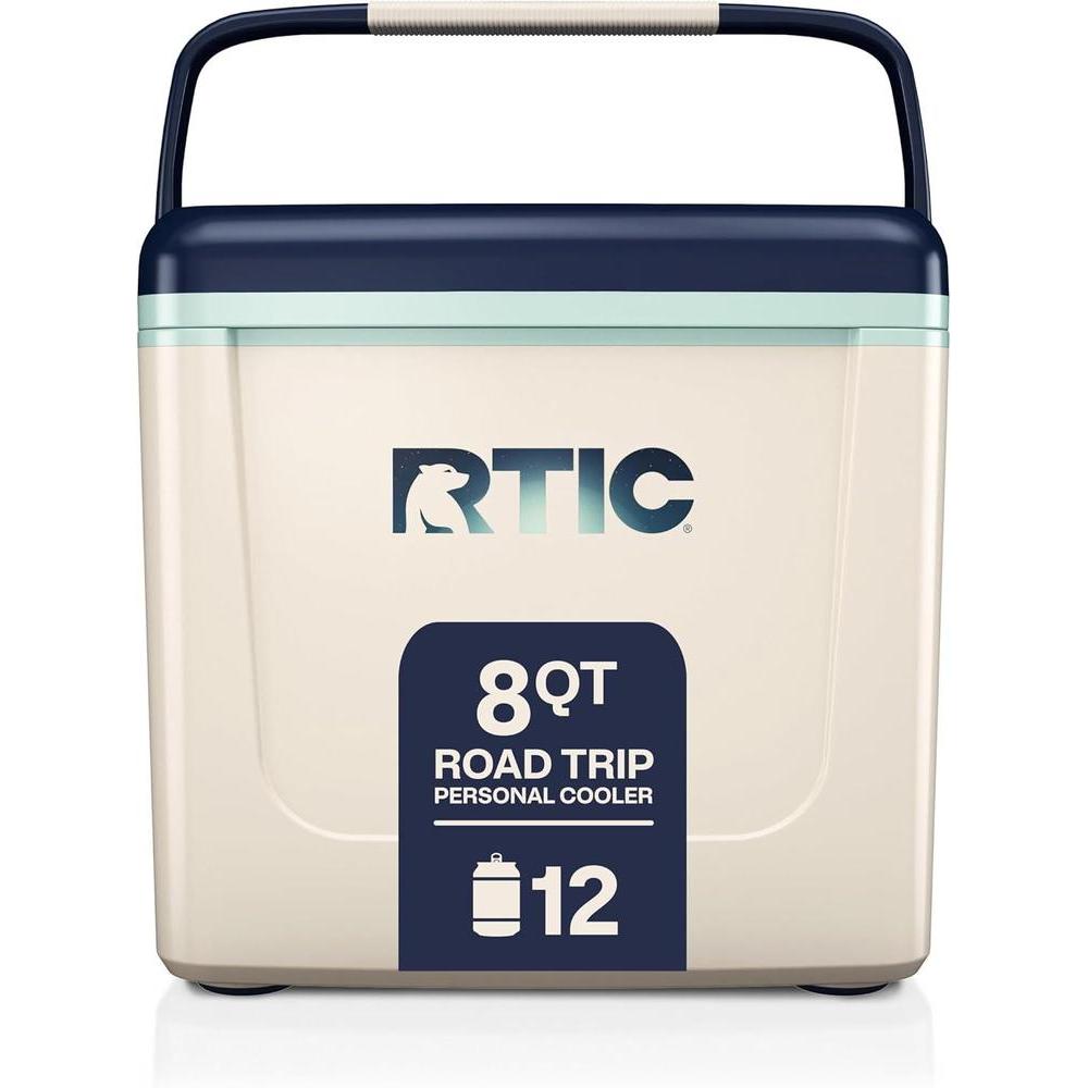 RTIC 8 QT Road Trip Personal Cooler, Small, Compact, Insulated, Portable Ice Chest Box for Food, Drink, Beverage, Beach, Camping, Picnic, Fishing, Boat, 12-Can Capacity