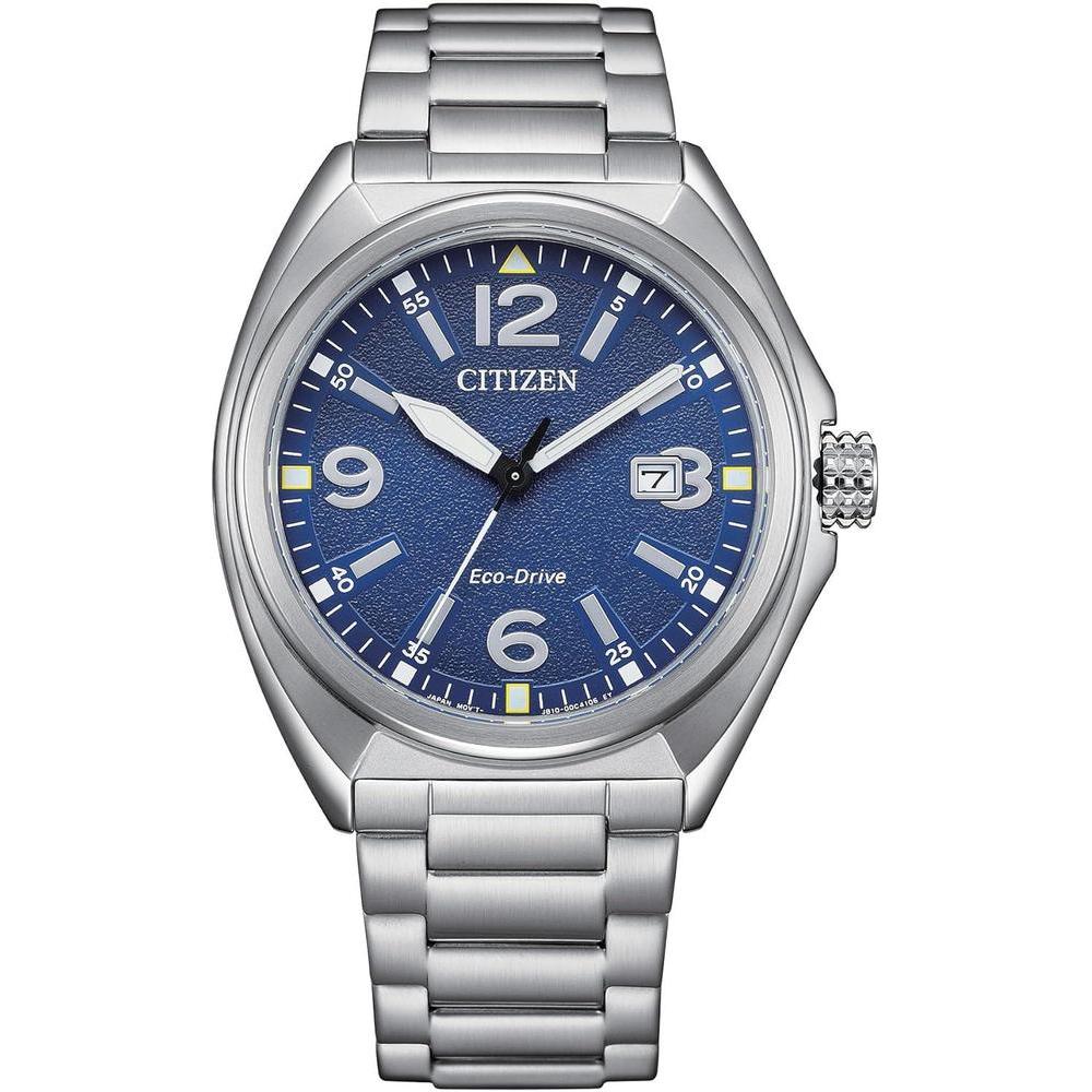 Citizen Men's Eco-Drive Sport Casual Watch, Silver-Tone Stainless Steel Bracelet, Blue Dial, 3 Hand, Date (Model: AW1571-76L)
