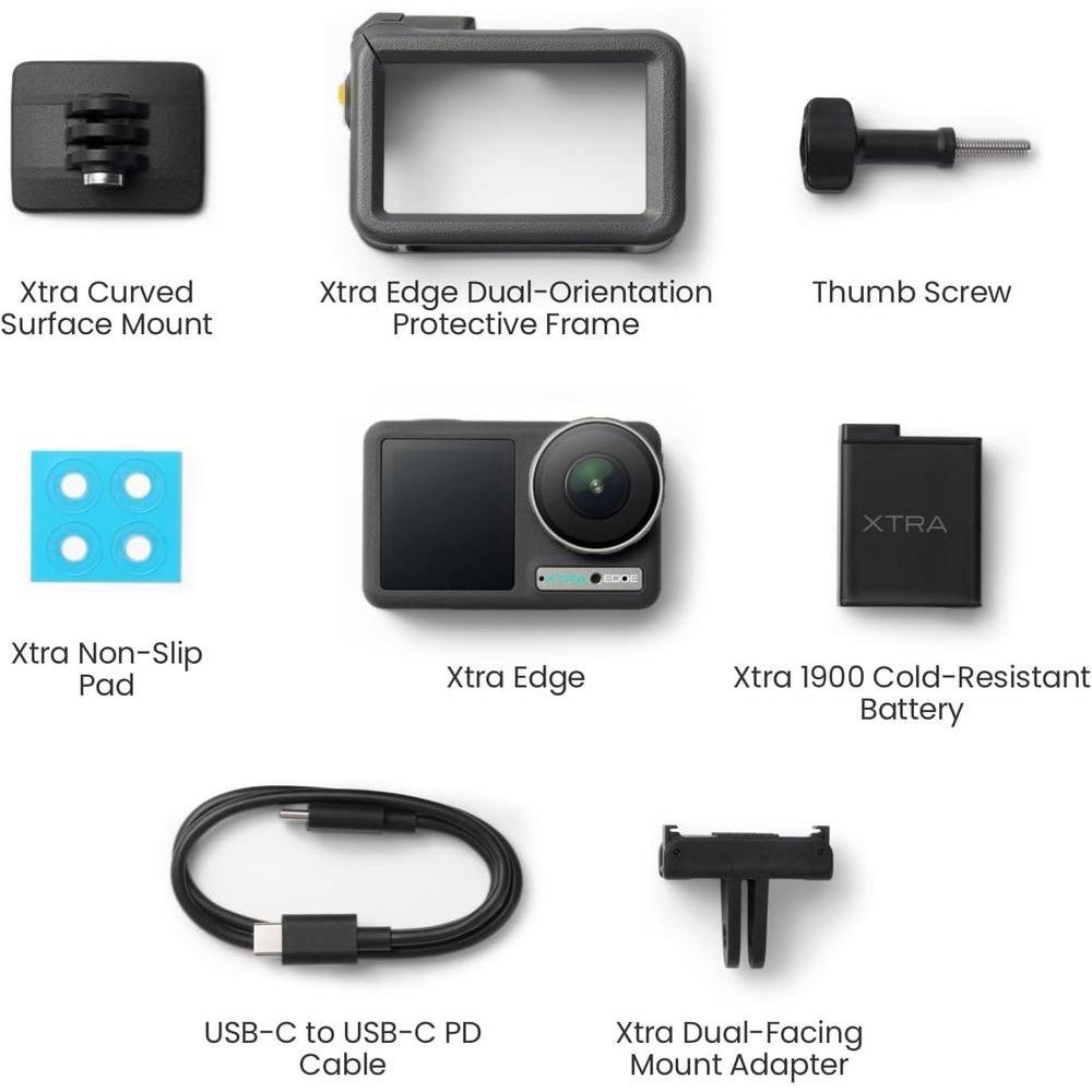 Cámara de acción Xtra Edge con sensor avanzado, video 4K, estabilización hiper y resistencia al agua para aventuras extremas