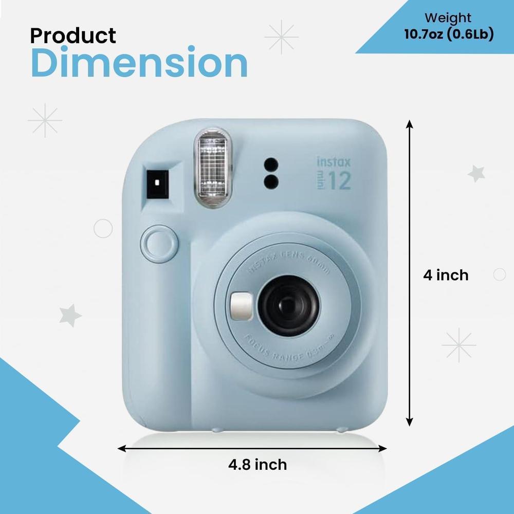 FUJIFILM Instax Mini Blue Holiday Bundle 2025 - Cámara Instantánea En Color Pastel Azul