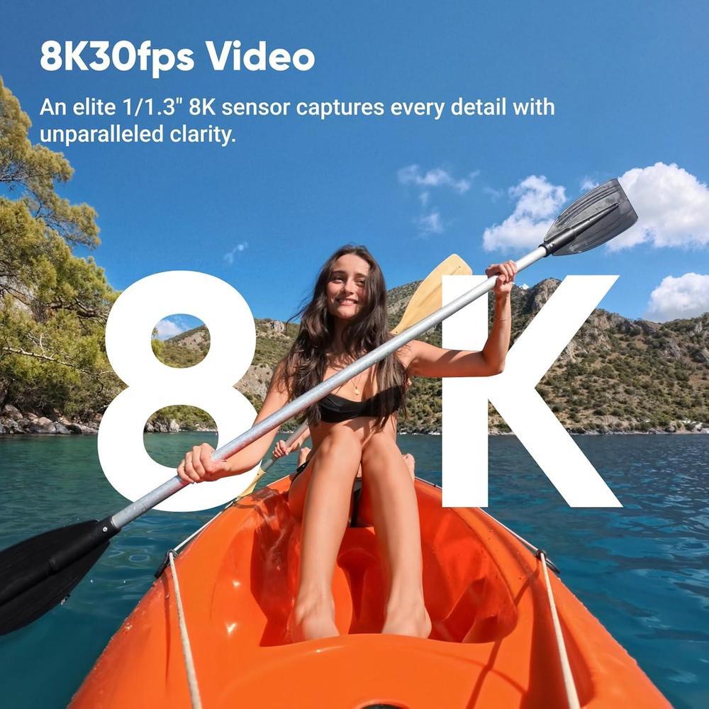 Insta360 Ace Pro 2 - Cámara de acción 8K, co-diseñada con Leica, sensor 1/1.3", chip Dual AI, baja luminosidad, excelente audio