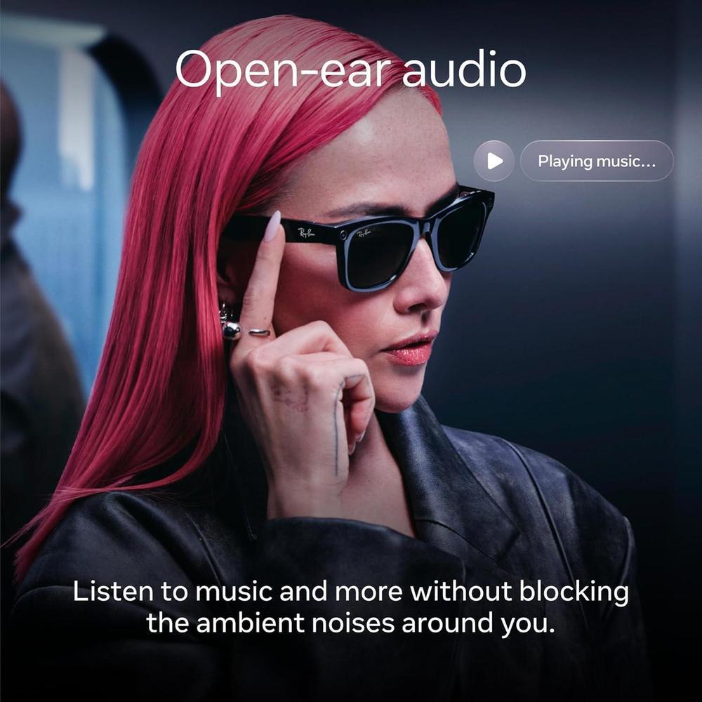 Ray-Ban Meta Gen 2 Skyler, gafas inteligentes AI estilo negro brillante con cámara 12 MP y lentes Transitions amatista