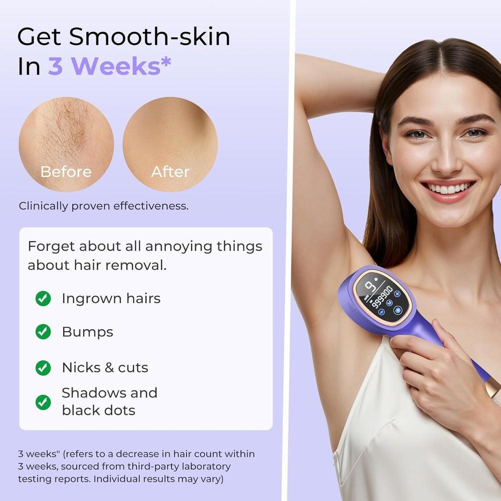 Depilación láser IPL para mujeres y hombres con enfriamiento de hielo, segura, indolora y de larga duración, uso doméstico