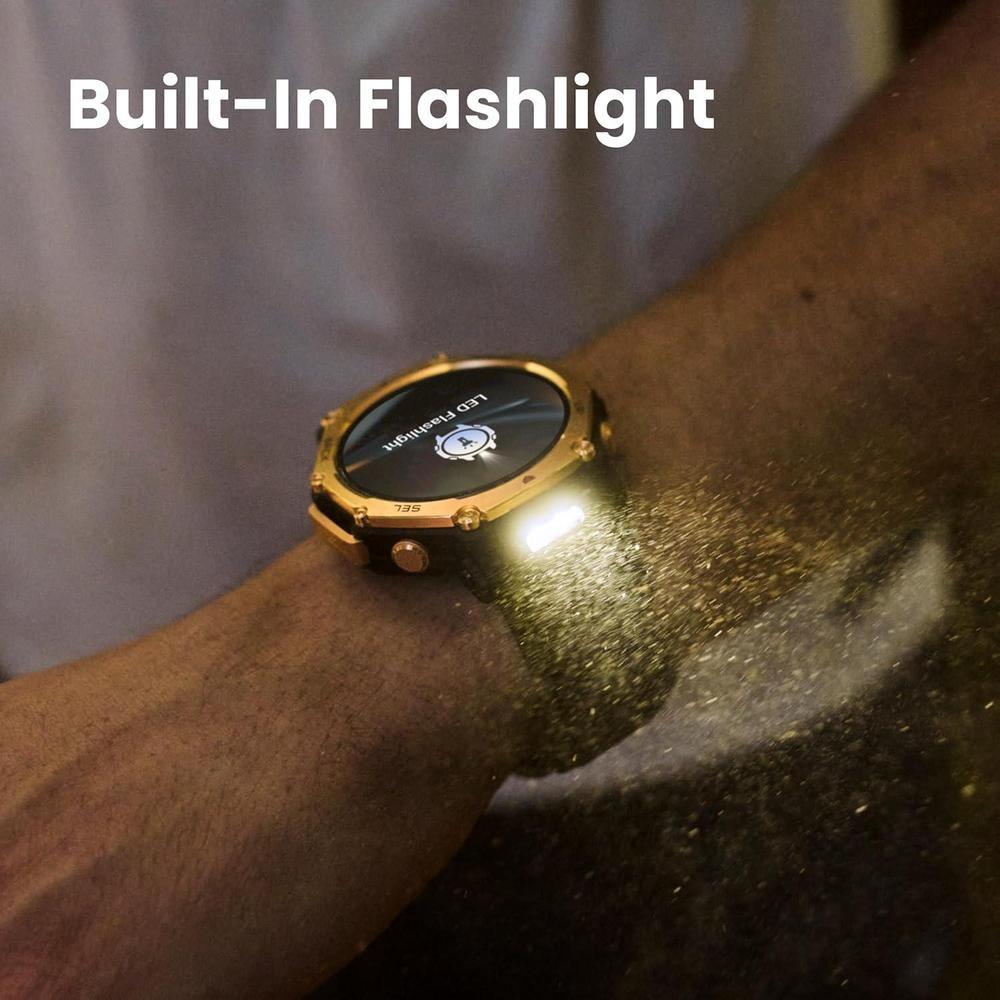 Reloj inteligente Amazfit T-Rex 3 Pro con pantalla AMOLED de zafiro, bisel de titanio y GPS de doble banda