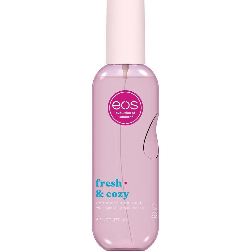 eos Spray corporal de cachemira, fresco y acogedor, spray corporal para mujeres, niebla para el cabello, hidratante, ácido hialurónico, glicerina, vegano, libre de crueldad, 6 onzas líquidas