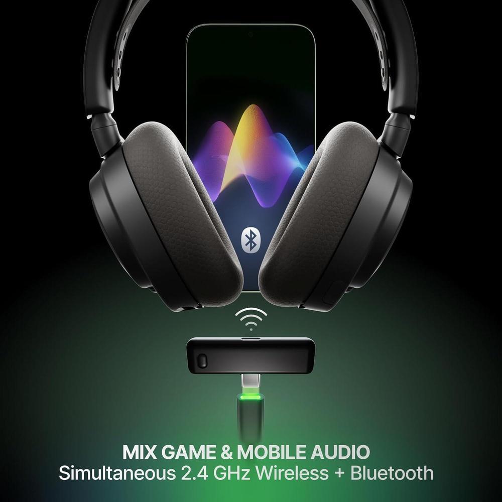 SteelSeries Arctis Nova 7X auriculares gaming inalámbricos con control app, 50 HR, drivers neodimio, mix 2.4GHz/Bluetooth, multi-plataforma, negro