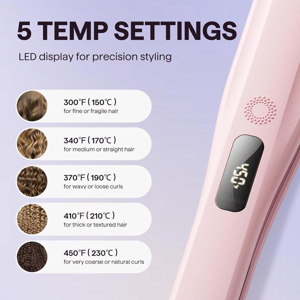 Plancha de pelo a vapor Wavytalk con nano titanio y peine desmontable. Reduce daño, nutre y alisa con vapor
