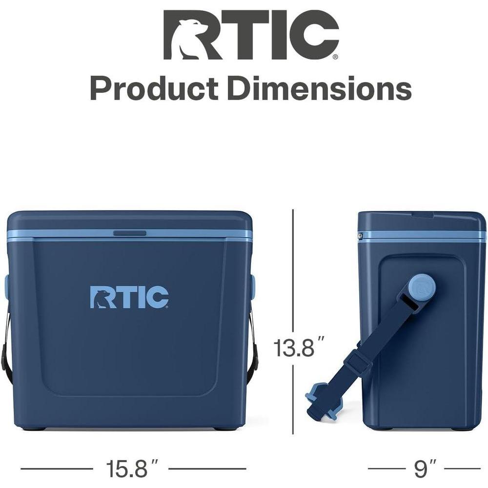 RTIC Enfriador portátil de viaje, ligero y resistente para exteriores, mantiene productos frescos 1-2 días