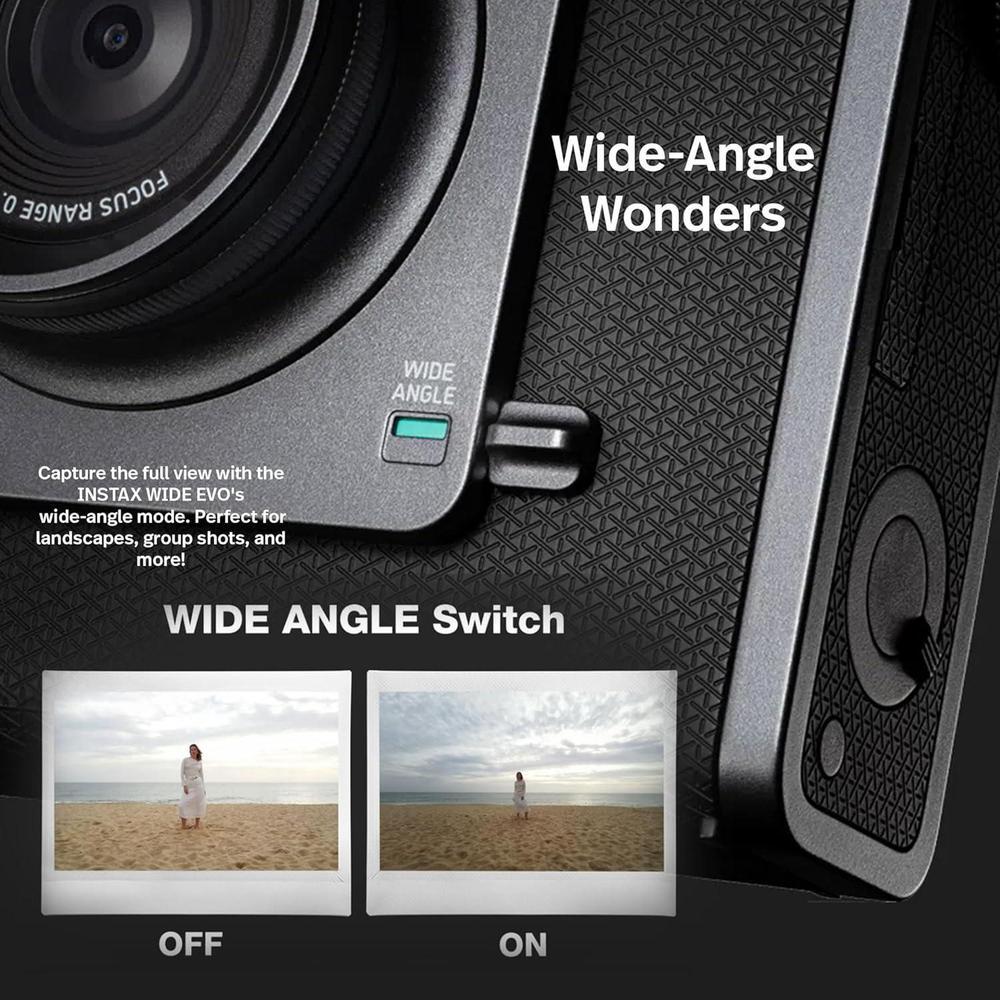 Fujifilm Instax Wide Evo Hybrid Instant Camera Bundle con funda, tarjeta de 32GB y más accesorios