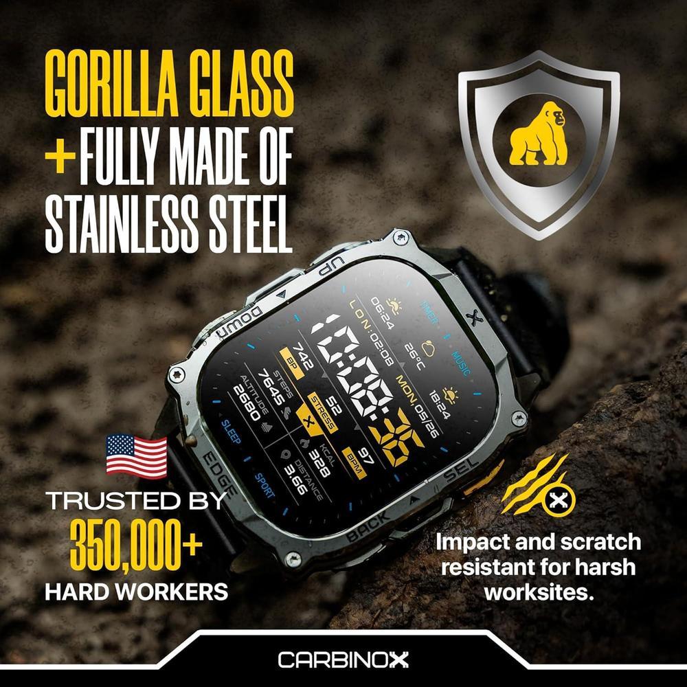 Smartwatch CARBINOX Edge con AMOLED, Bluetooth, resistente al agua, GPS y llamadas para Android e iOS