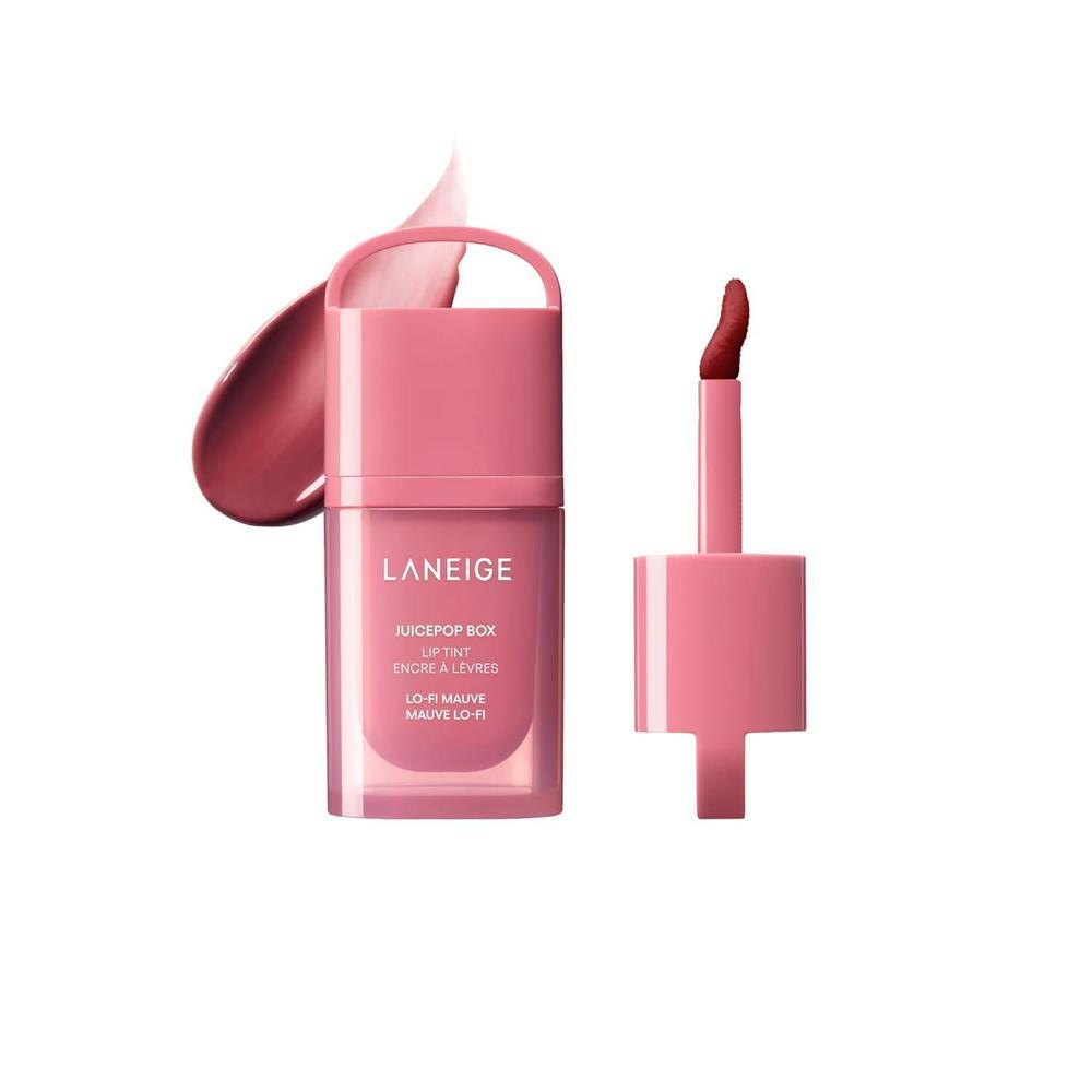 LANEIGE Tinte labial JuicePop Box: tinte ligero hidratante de 12 horas con color jugoso edificable y brillo nutritivo, un labial esencial de K‑Beauty para una comodidad duradera