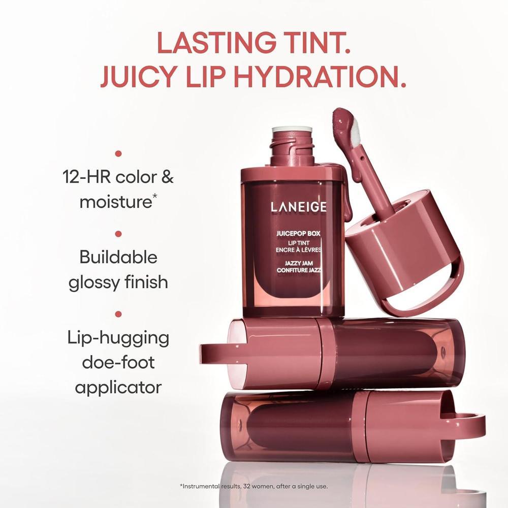 LANEIGE Tinte labial JuicePop, hidratante 12 horas, color jugoso edificable y brillo nutritivo, esencial de K‑Beauty