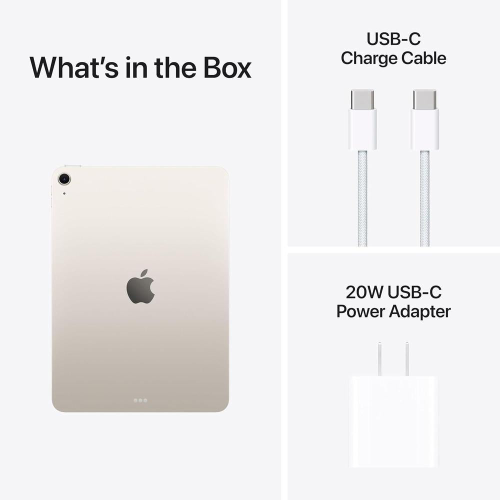 Apple iPad Air M4: pantalla Liquid Retina, 256GB, cámaras 12MP, Wi-Fi 7, Touch ID, batería de larga duración - Starlight