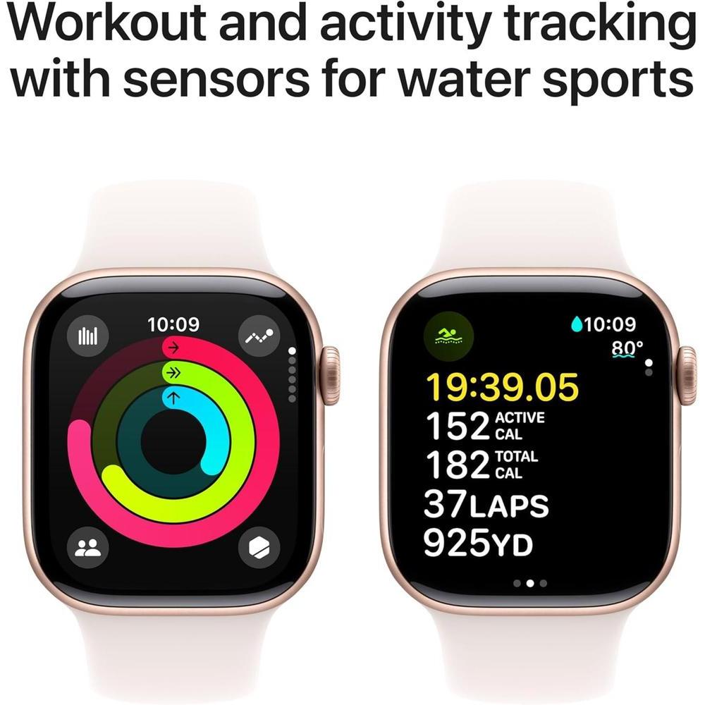 Apple Reloj Serie 10 [GPS + Celular 4.2 cm] Con Caja De Aluminio Oro Rosa Con Correa Deportiva Light Blush - S/M.
