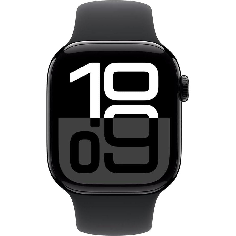 Apple Reloj Serie 10 [GPS + Celular 4.20 cm] Con Caja De Aluminio Negro Azabache Con Correa Deportiva Negra - S/M. Rastreador De Fitness, ECG
