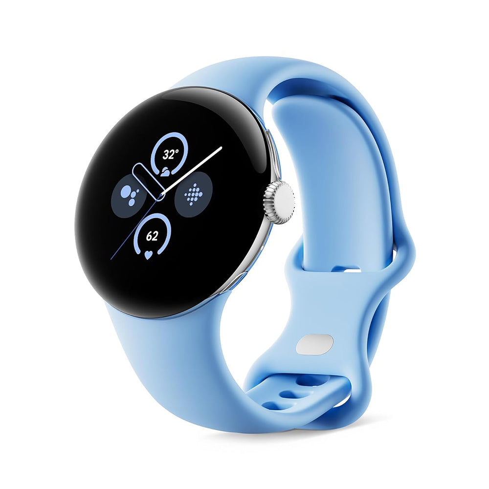 Google Pixel Watch 2 with the Best of Fitbit and Google - Heart Rate Tracking, Stress Management, Safety Features - Android Smartwatch - Polished Silver Aluminum Case - Bay Active Band - Wi-Fi