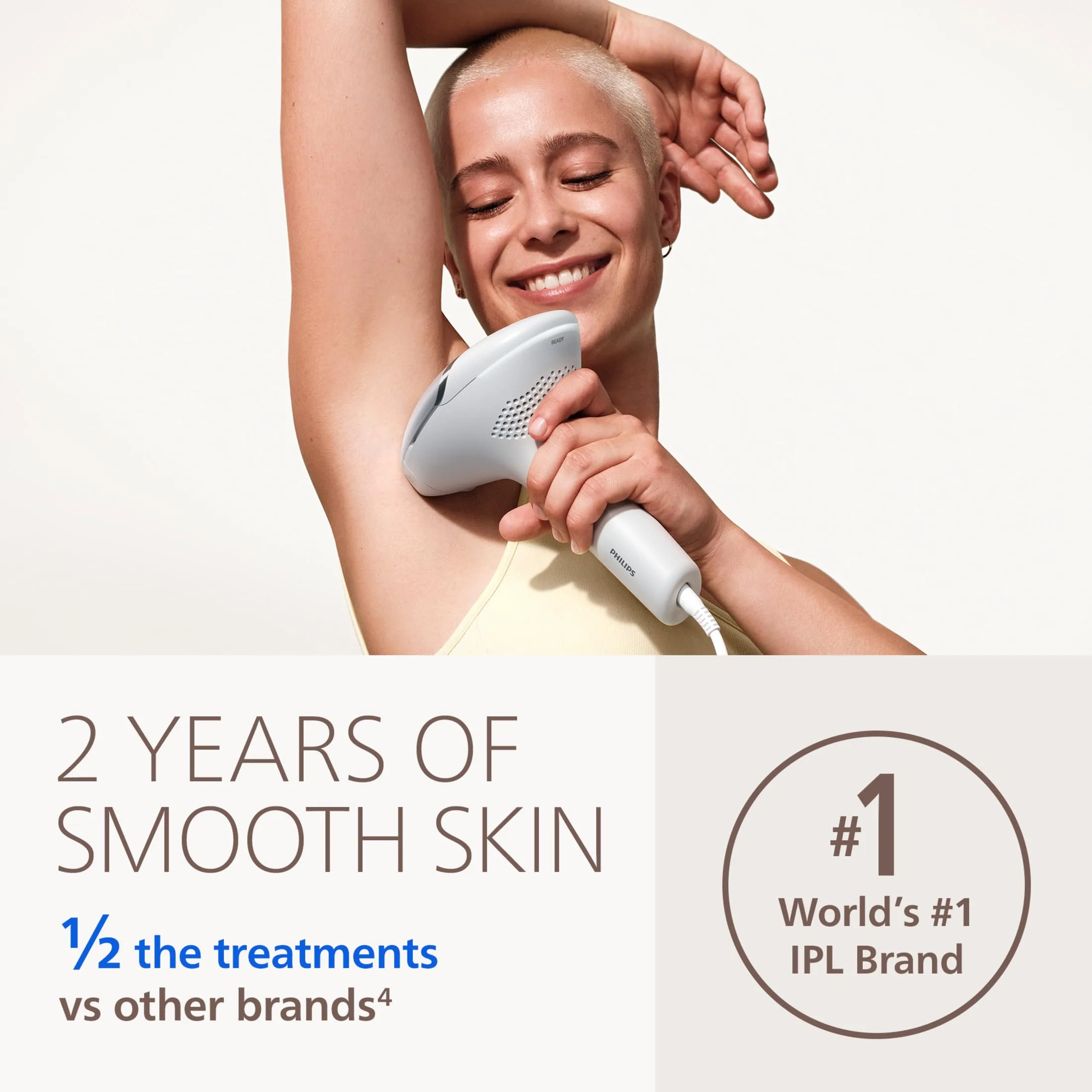 Philips Lumea 7000 Series IPL Hair Removal Device, Permanent Laser Hair Reduction for Women & Men, Easy and Comfortable Use at Home, SenseIQ, Uniquely Curved Attachment for Body, BRI931/03