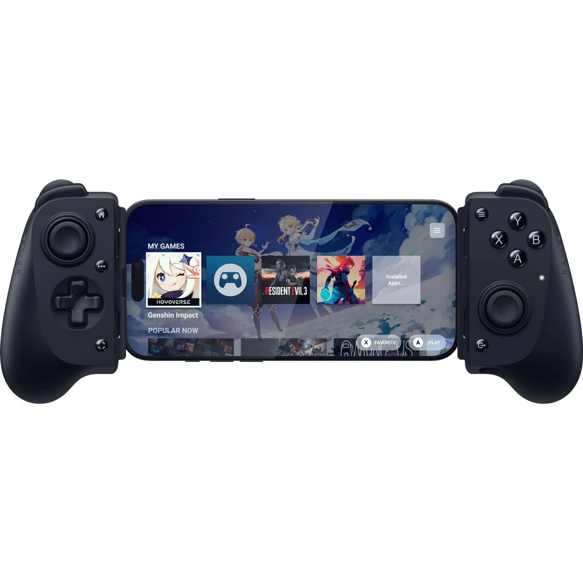 Razer Kishi V3 Gaming Controller for iPhone 15 & 16, Android: Full Sized TMR Thumbsticks - Dual Back Buttons - Fits Most Phone Cases - Wired & Remote Play for PC - 3 Free Months of Apple Arcade