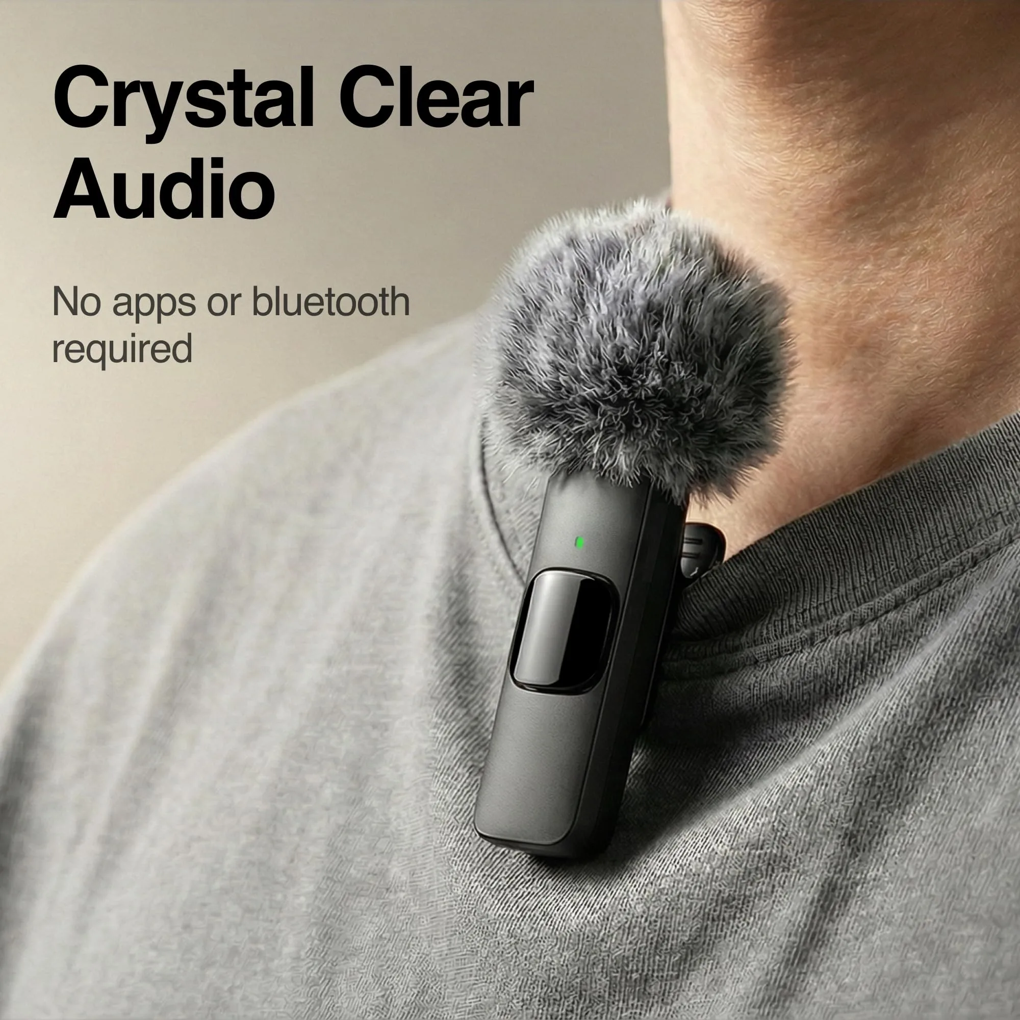 Wireless Microphone for iPhone, iPad, Android, Lavalier Microphone for Video Recording - 2 Pack iPhone Mic Crystal Clear Recording with USB-C for Podcast Microphone, ASMR, TikTok