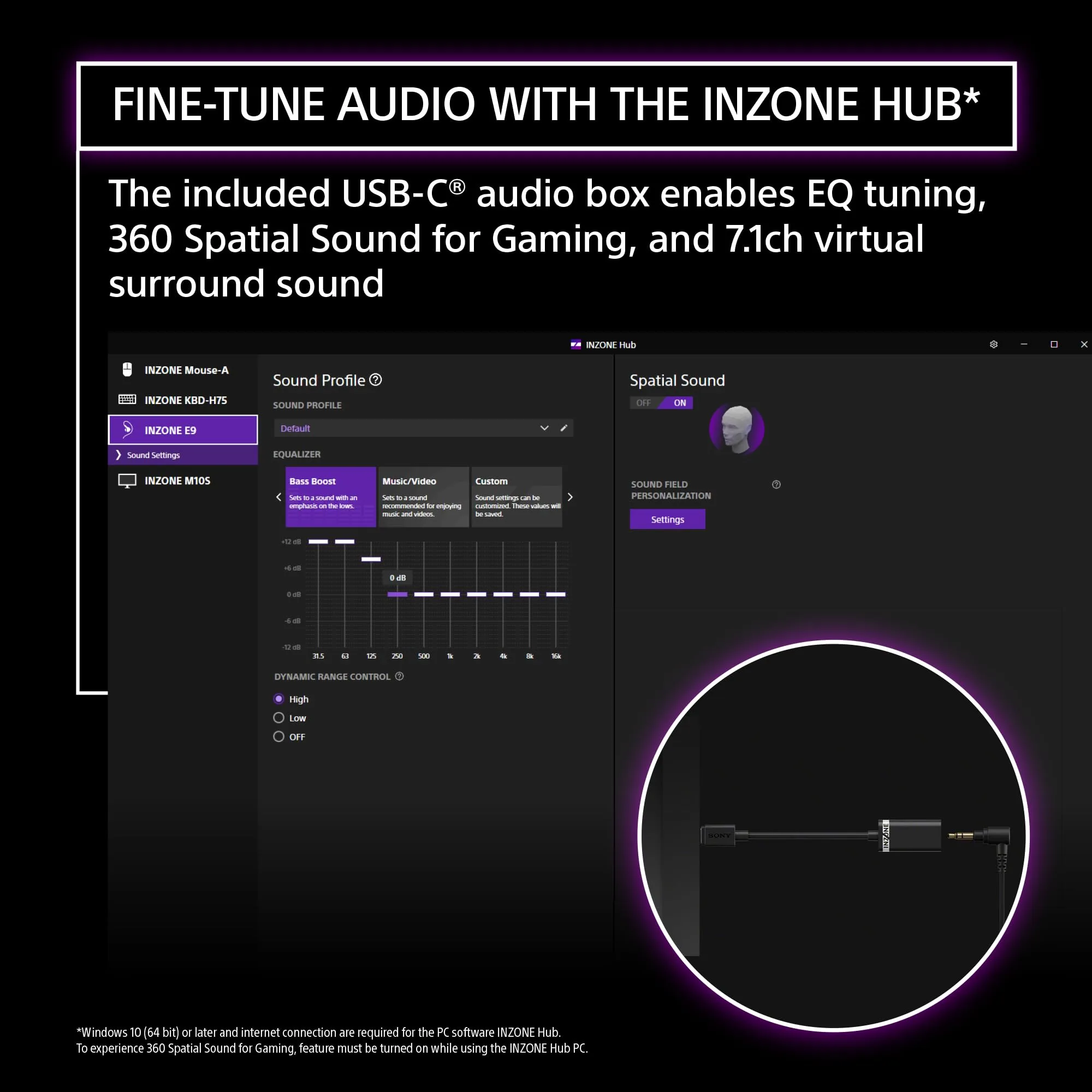 Sony INZONE E9 Wired in-Ear Monitor for Gaming, Tuned for FPS Games, Sound Isolating Earbuds, Comfortable Fit, Low Profile Design, 360 Spatial Sound, Case Included, Developed with Fnatic, White