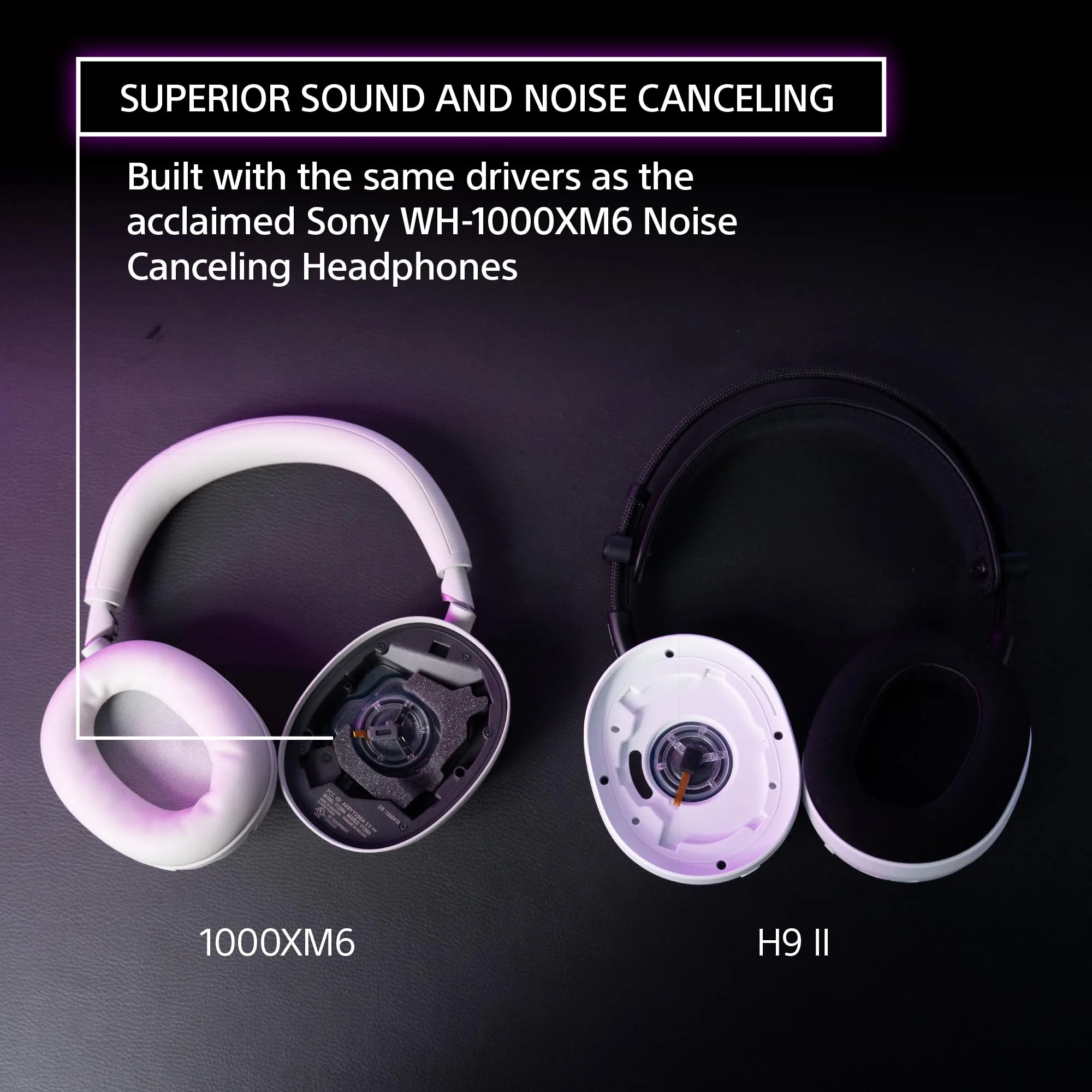 Sony INZONE H9 II Wireless Noise Canceling Gaming Headset, WH-1000XM6 Drivers, Lightweight, Detachable Cardoid AI Mic, 2.4GHz and Bluetooth, Soft Case, for PC, PS5, Switch, and Mobile, White