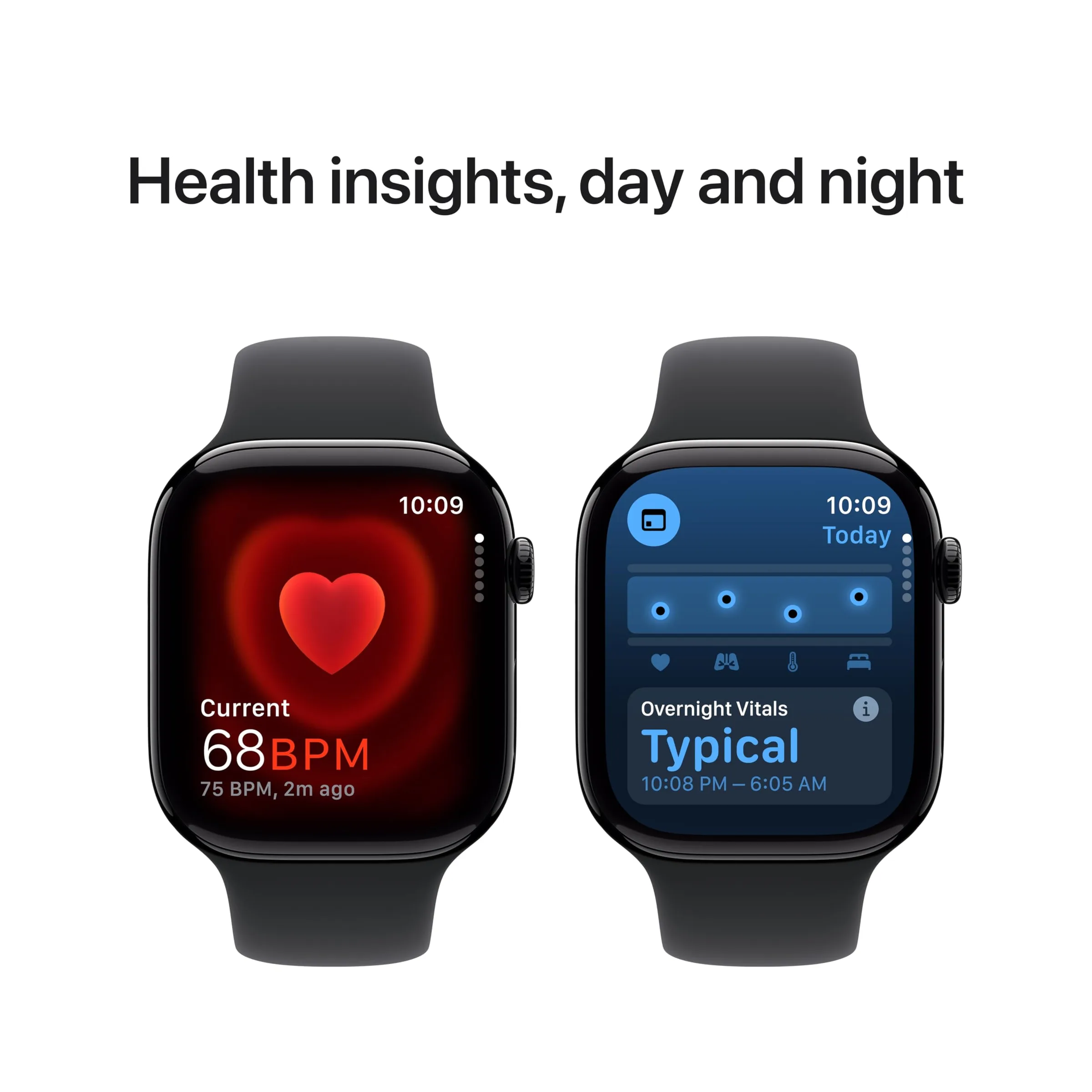 Apple Watch Series 10 Aluminum 46mm GPS Sport Band - Finish - Jet Black -Black M/L